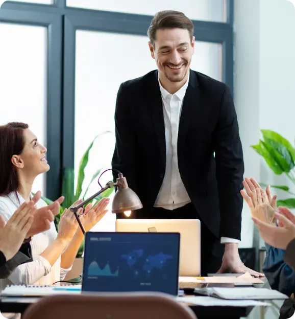 Manager welcoming a new employee