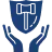 Illustration of a blue shield with a white lion face and two hands holding it from below.
