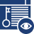 Document with magnifying glass and an eye icon symbolizing close examination or review.