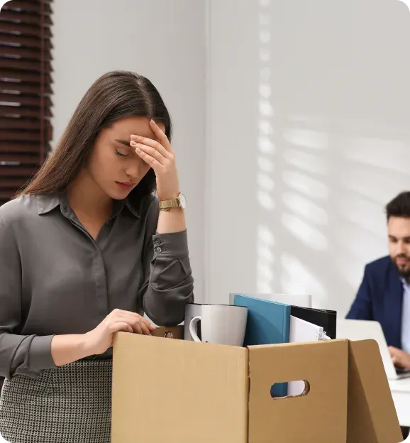 Person packing up an office